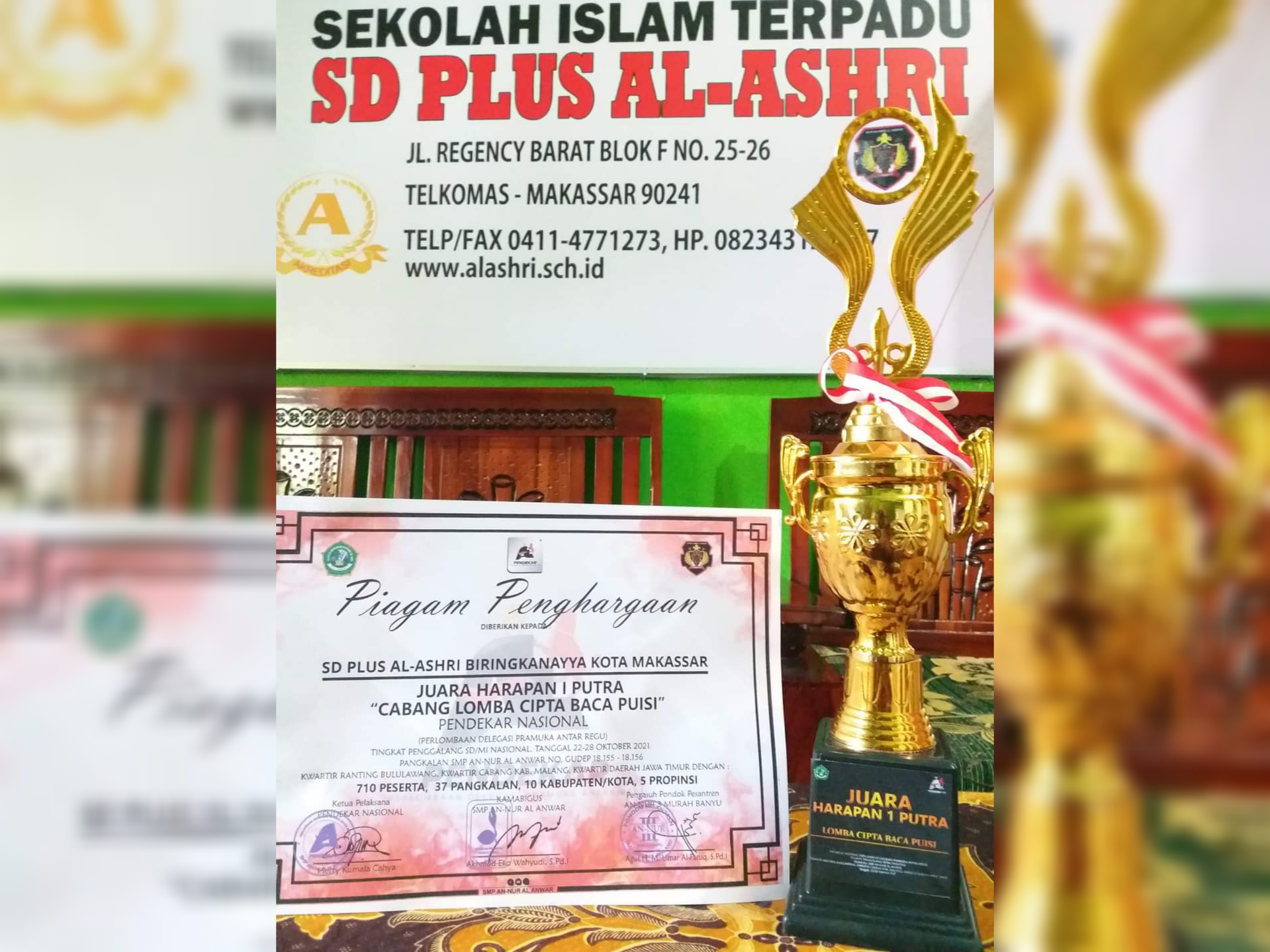 You are currently viewing CONGRATULATION! SD Plus Al-Ashri meraih Juara Harapan 1 Putra, Lomba Cipta Baca Puisi, Pendekar Nasional 2021